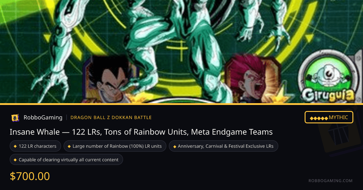 Insane Whale — 122 LRs, Tons of Rainbow Units, Meta Endgame Teams