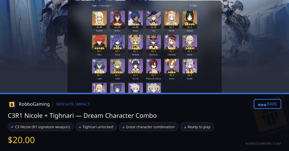 C3R1 Nicole + Tighnari — Dream Character Combo