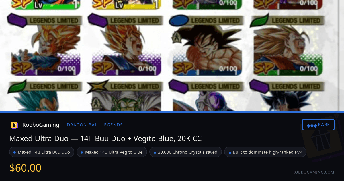 Maxed Ultra Duo — 14★ Buu Duo + Vegito Blue, 20K CC