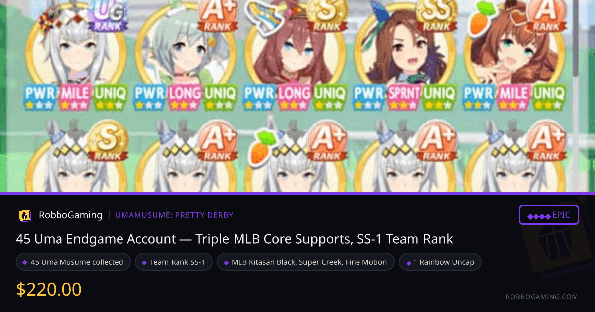 45 Uma Endgame Account — Triple MLB Core Supports, SS-1 Team Rank