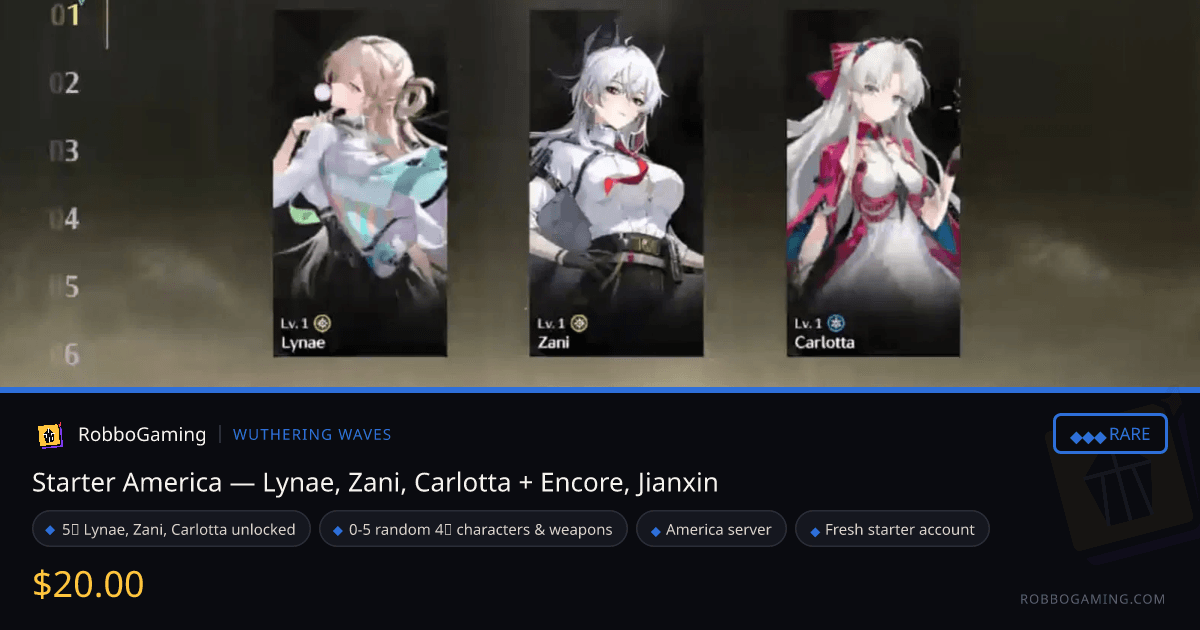 Starter America — Lynae, Zani, Carlotta + Encore, Jianxin